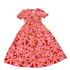 Floral Maxi Dress in Red and Pink